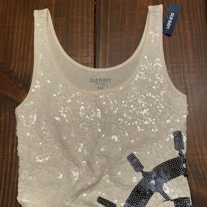 Old Navy Sequined Nautical Tank Top